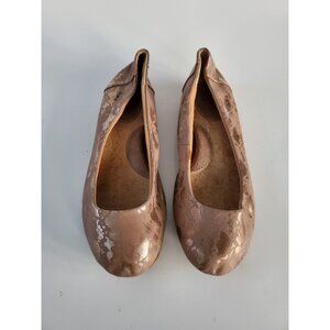 B.O.C. Bronze Leather  Casual Slip On Ballet Flats  Size 9.5 M